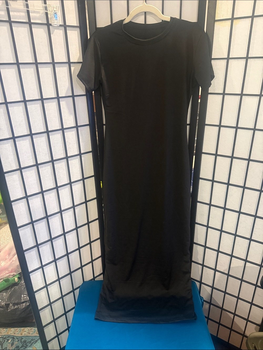 Everyday Black Short-Sleeve Maxi Dress